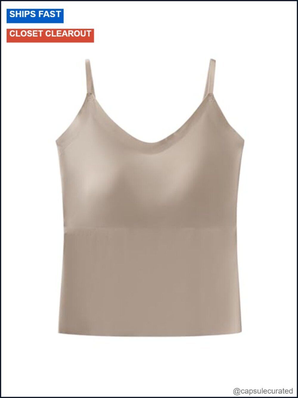 Slimming Camisole with Built-in Padded Bra Adjustable Cami Tank Top